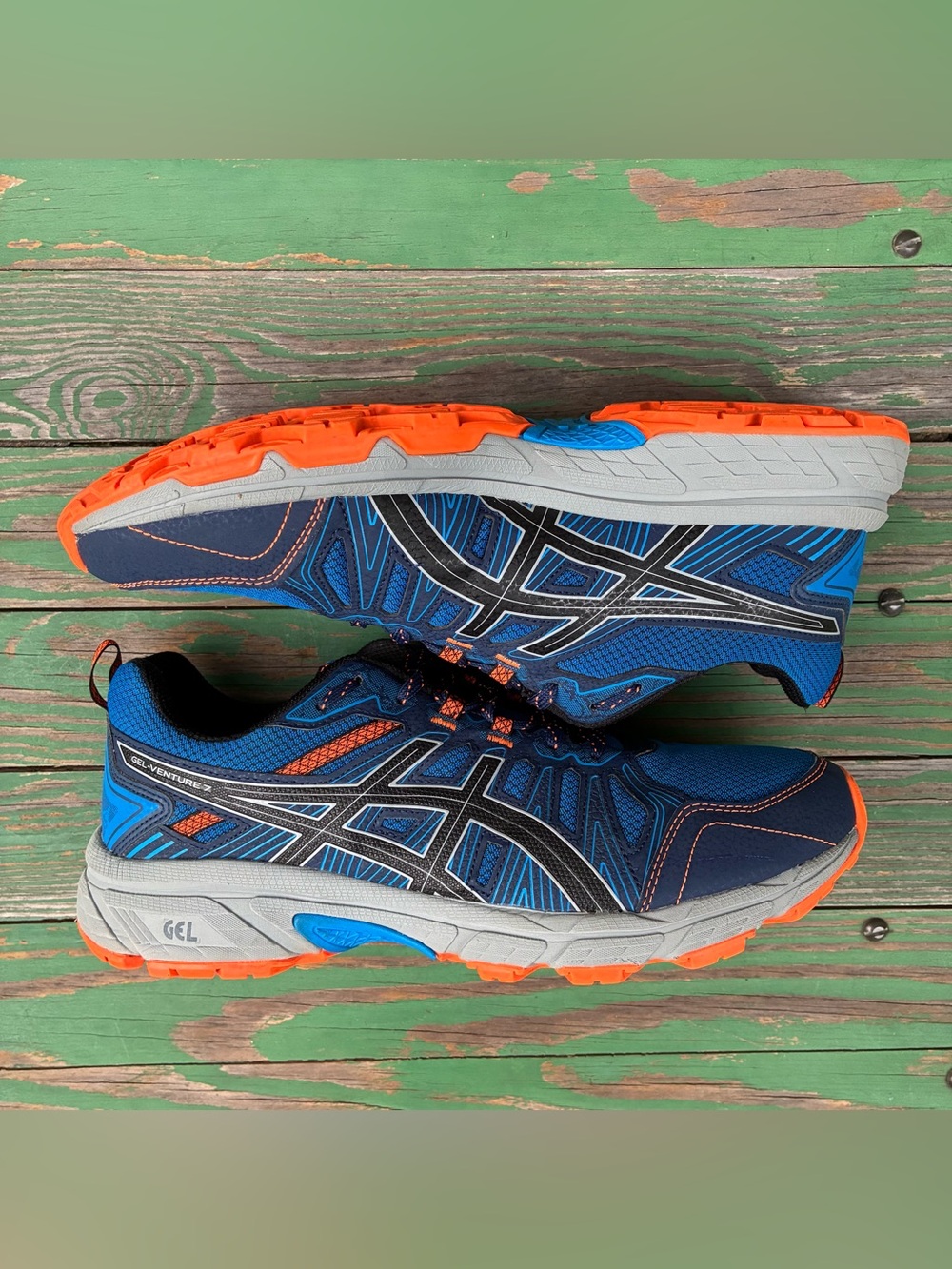 Asics Gel Venture 7 Men’s Sz 10 Extra Wide Electric Blue Rock Sneakers